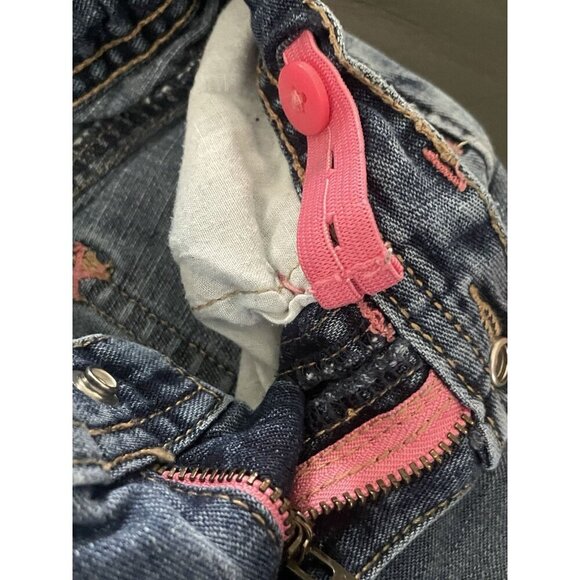 Lot Of 2 Girls Toddler 3T Denim Jeans Old Navy Floral Flare And Jordache Skinny - Picture 7 of 12